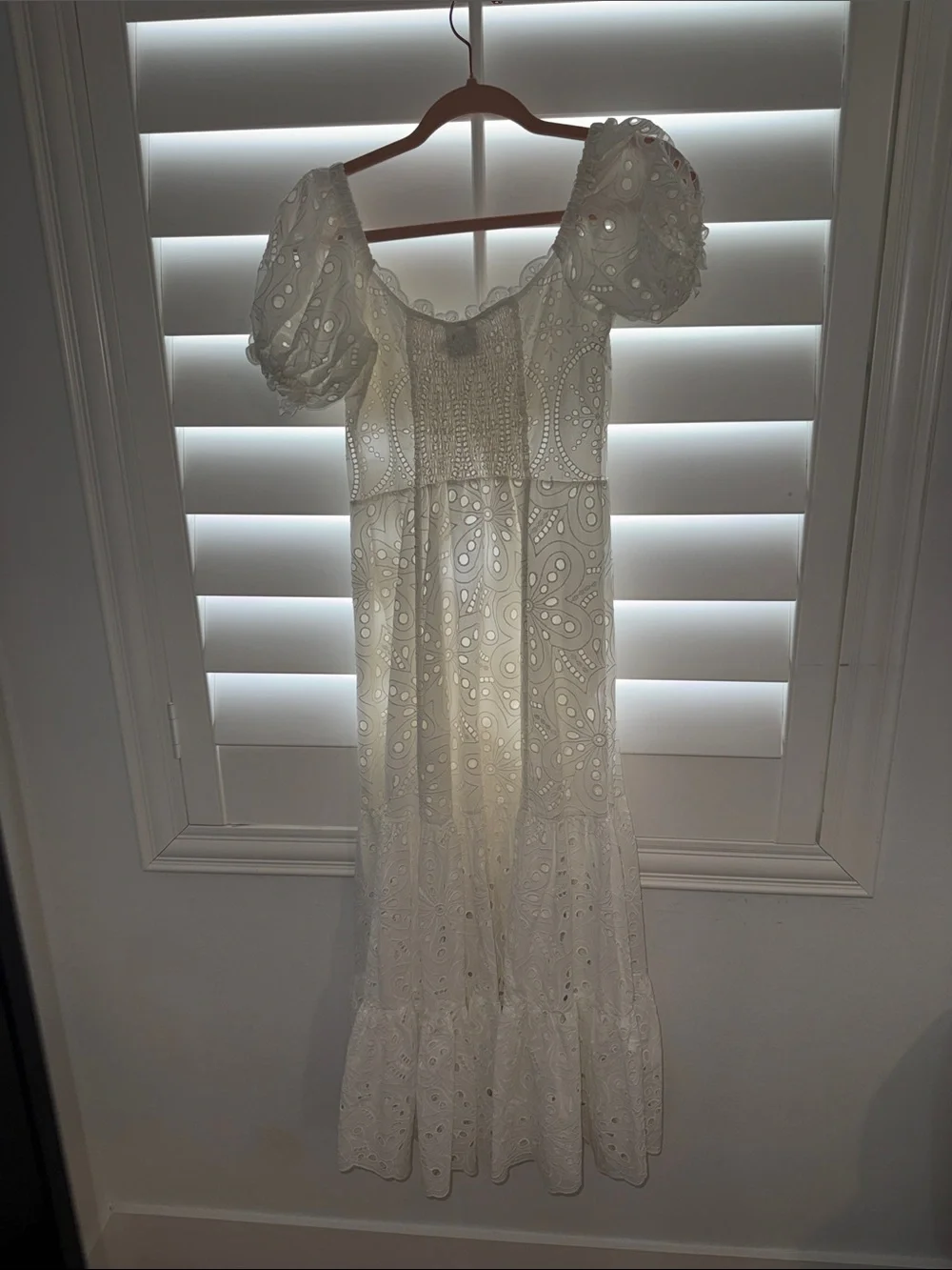 Charo Ruiz White Eyelet Puff-Sleeve Maxi Dress - Picture 4 of 4